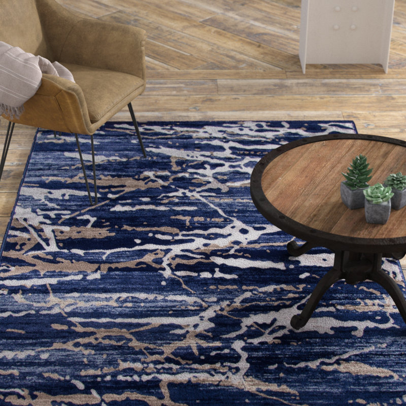 Pierce Blue/White Area Rug & Reviews AllModern
